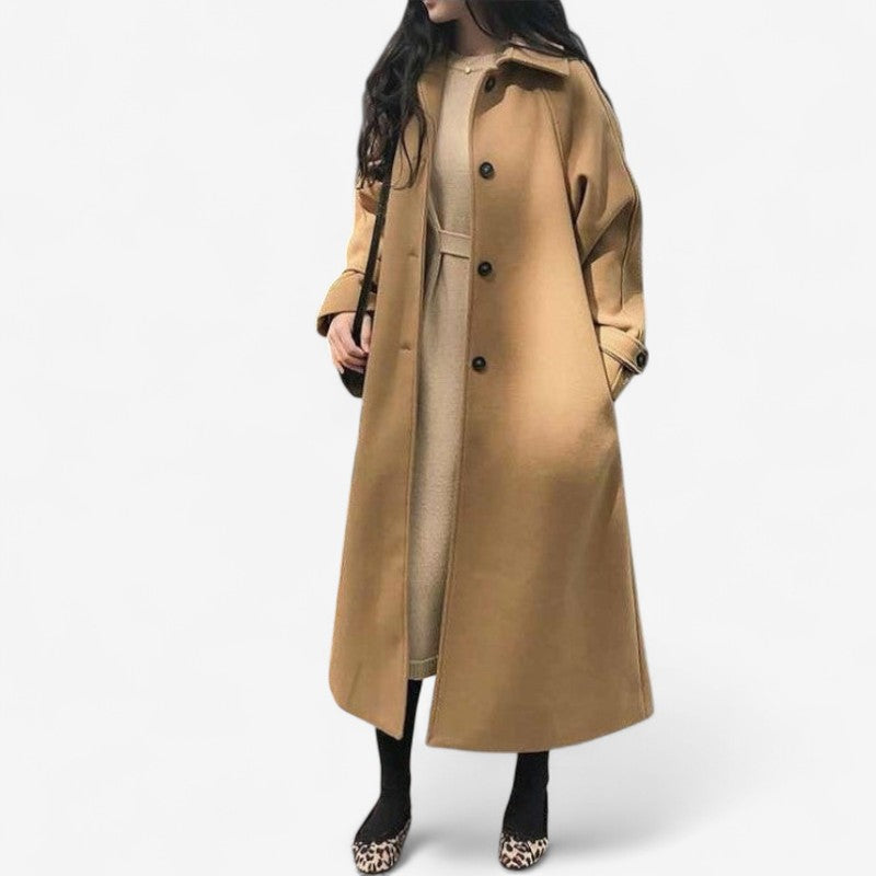 Mary – Trenchcoat met Ceintuur Lange Mouwen en Doorknoopontwerp Velani