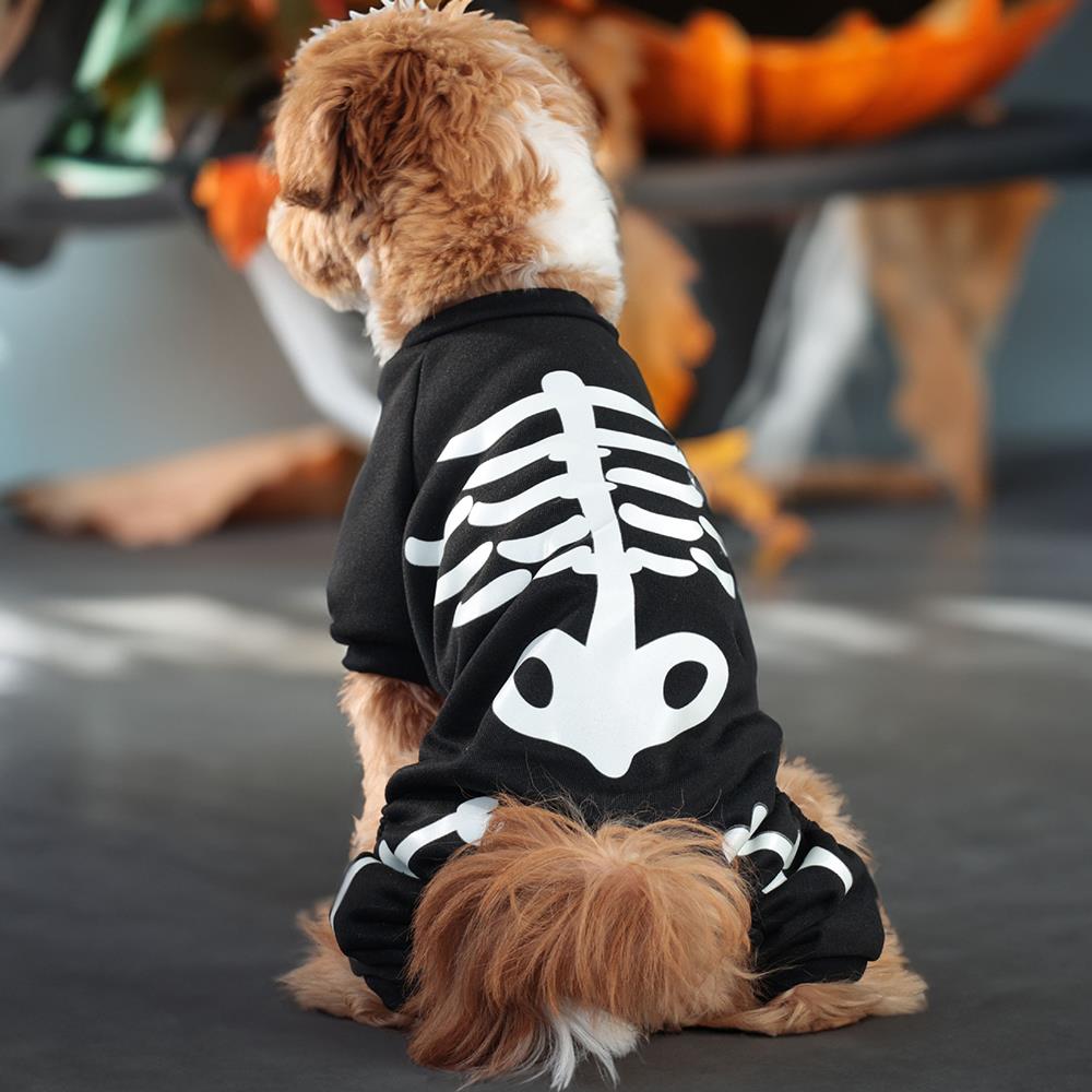 GlowBones - Skeleton Dog Jumpsuit with Glowing Design