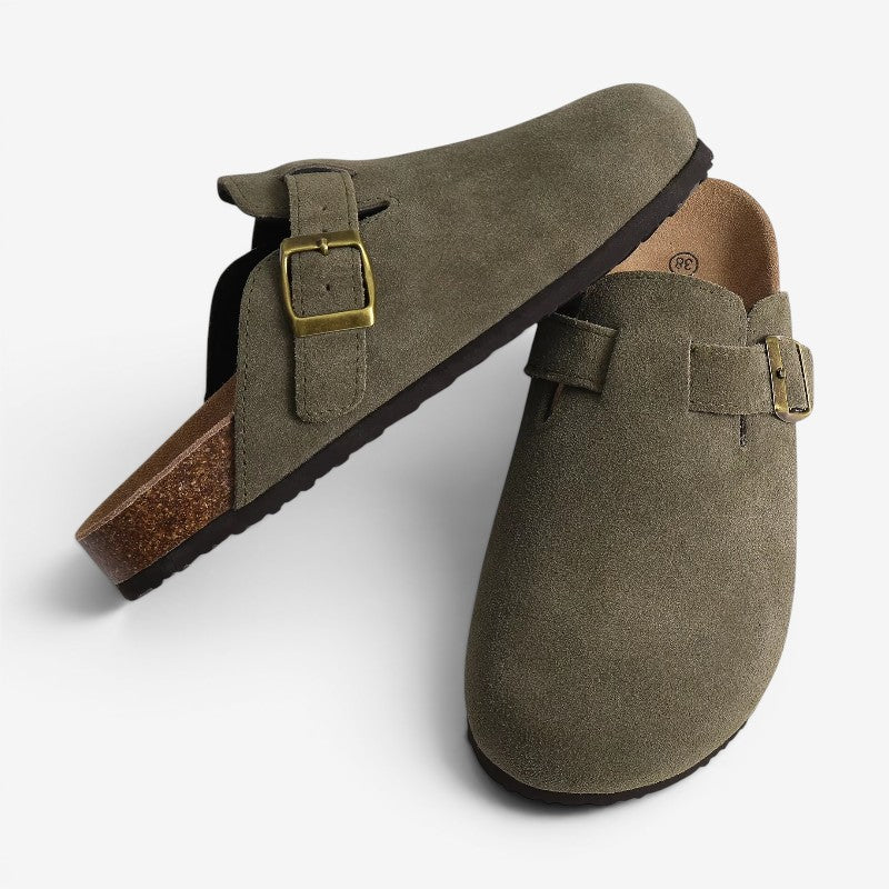 Womens Round Toe Clogs with Stylish Buckle