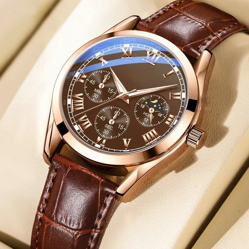 Michael – Round Watch with Adjustable Strap and Chronograph