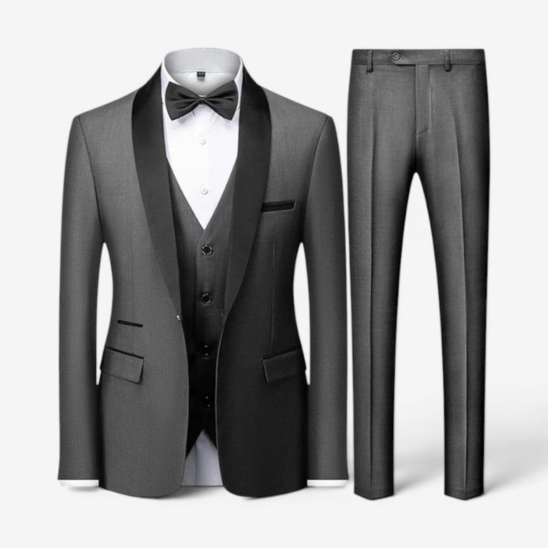 Men's Slim Fit Blazer and Straight Leg Trousers Set