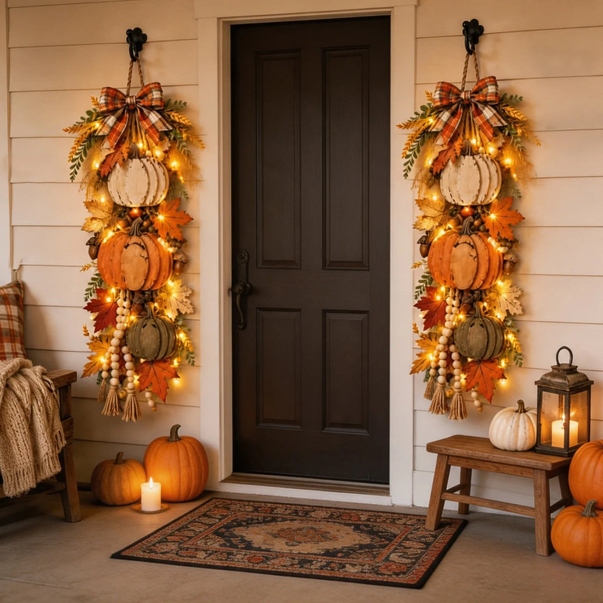 Pumpkinwarm – Wooden Pumpkin Decoration With Led Lights