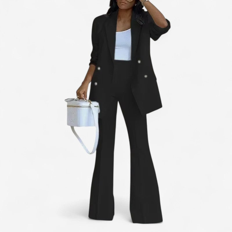 Nova – 2-delig set met blazer met knoopsluiting en broek met wijde pijpen Velani