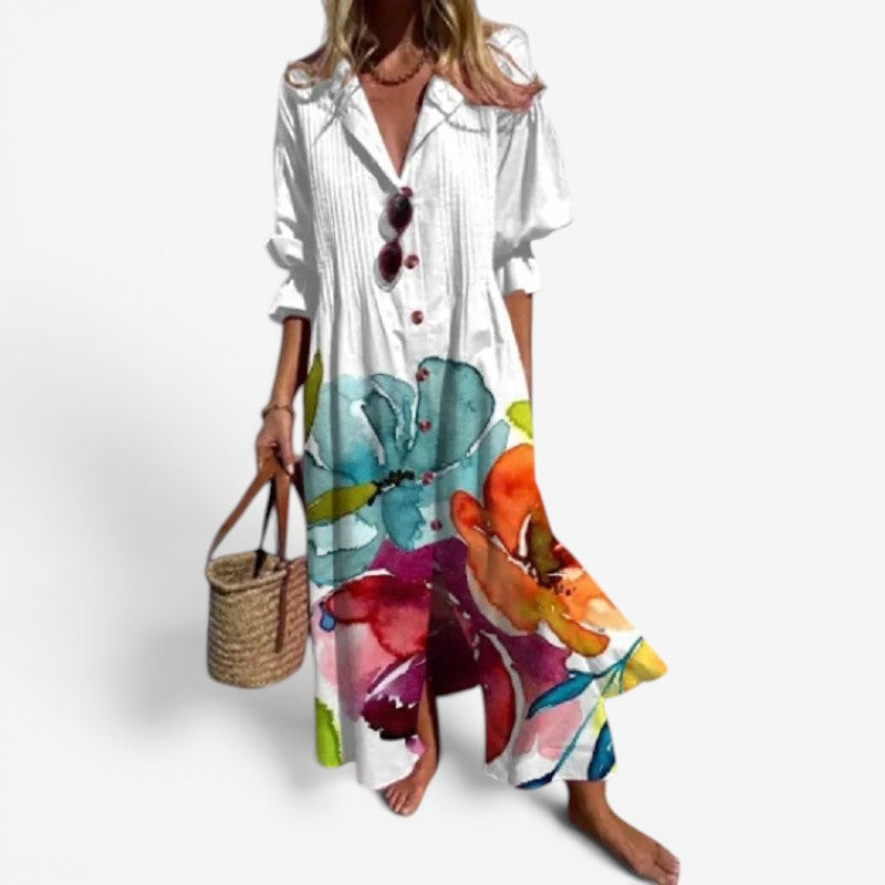 Women’s Maxi Dress Flowy Long Sleeves