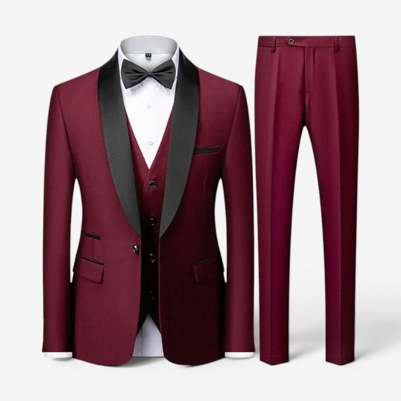 Men's Slim Fit Blazer and Straight Leg Trousers Set