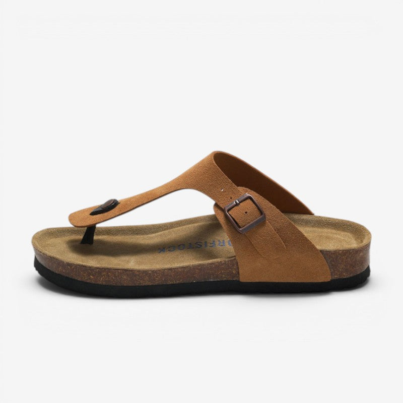 Men's T Strap Flat Slippers