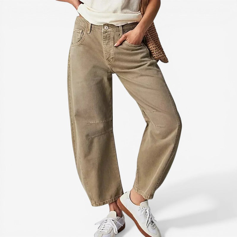 Women’s Wide Leg Ankle-Length Denim Pants
