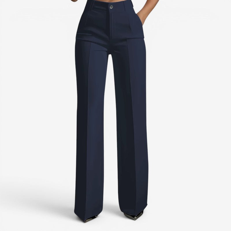 Chic Women's High-Waisted Straight Leg Trousers