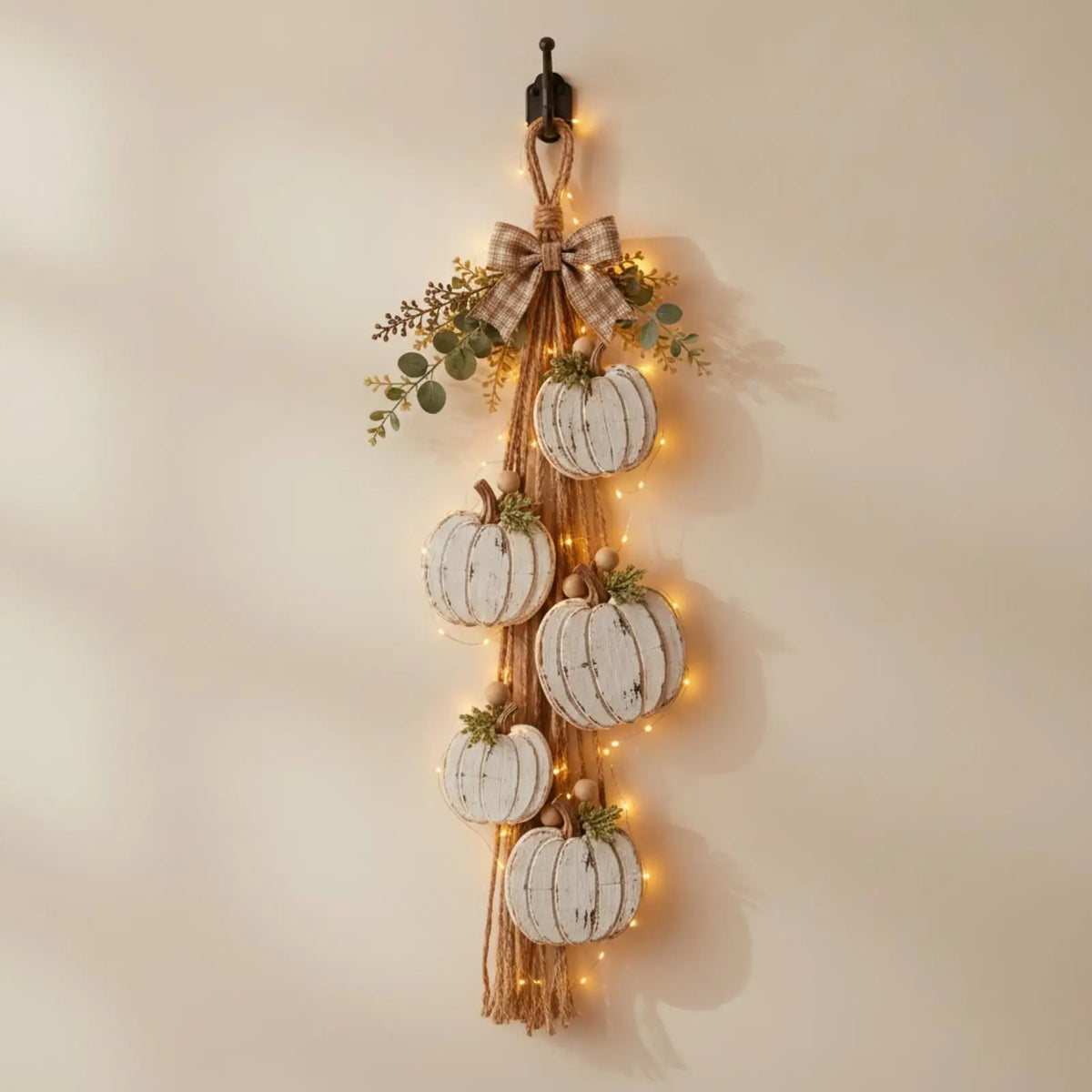 Pumpwreath - Illuminated Pumpkin Wreath with Integrated LED Lights