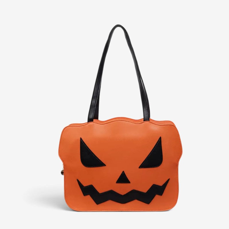 Spooky Halloween Messenger Bag with Pumpkin Art