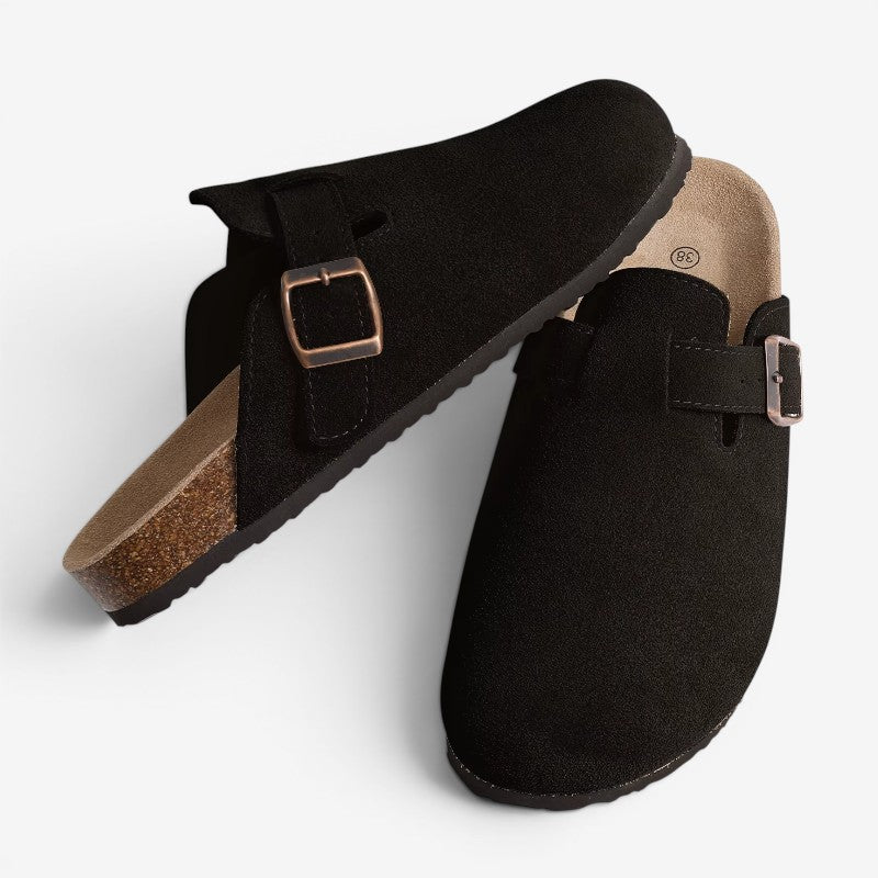 Womens Round Toe Clogs with Stylish Buckle