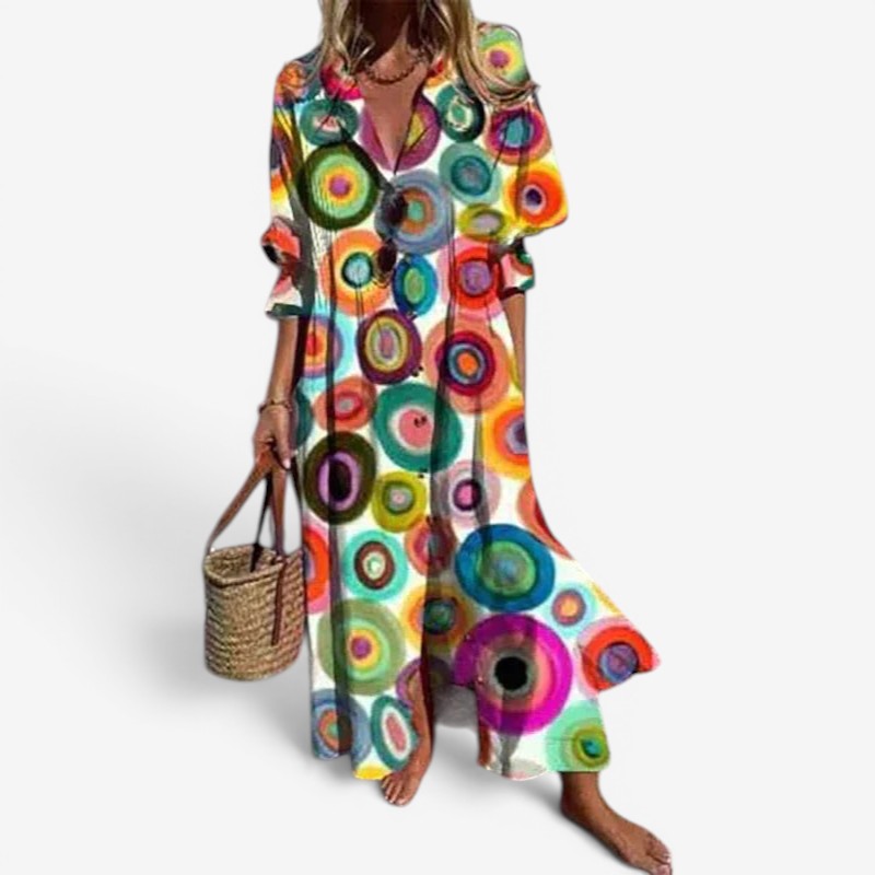 Women’s Maxi Dress Flowy Long Sleeves