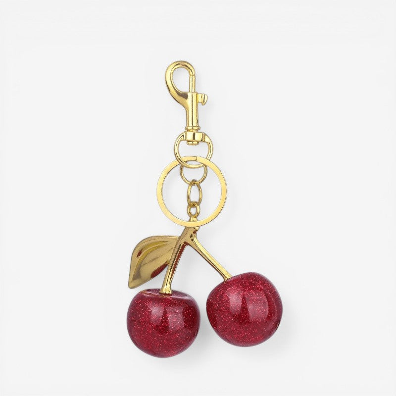 Cherry Pendant Metal Keychain