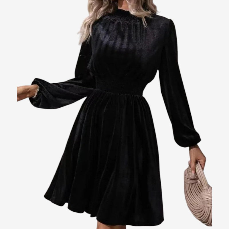 Kathleen - Lange Mouwen Turtleneck Jurk met Knie-lengte Velani