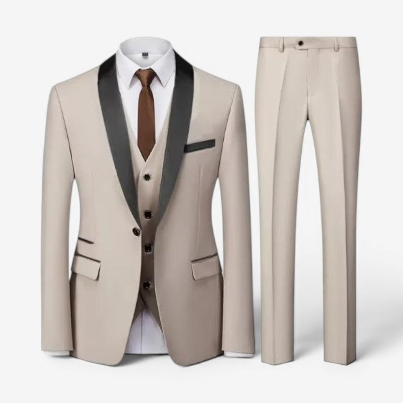 Men's Slim Fit Blazer and Straight Leg Trousers Set