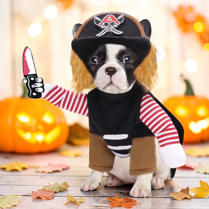 CaptainTail - Pirate Dog Costume With Hat for Halloween