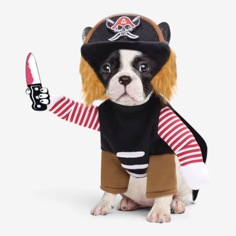 CaptainTail - Pirate Dog Costume With Hat for Halloween