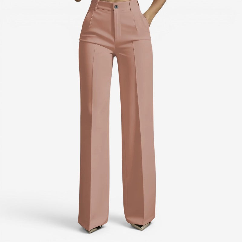 Chic Women's High-Waisted Straight Leg Trousers