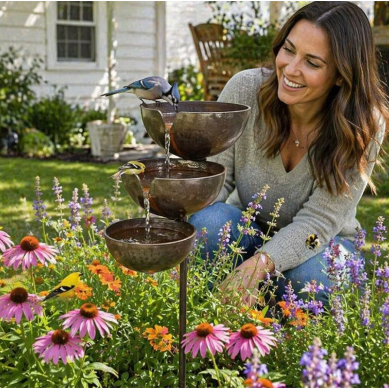 Rainbath - Three-Tier Bird Bath with Freestanding Design