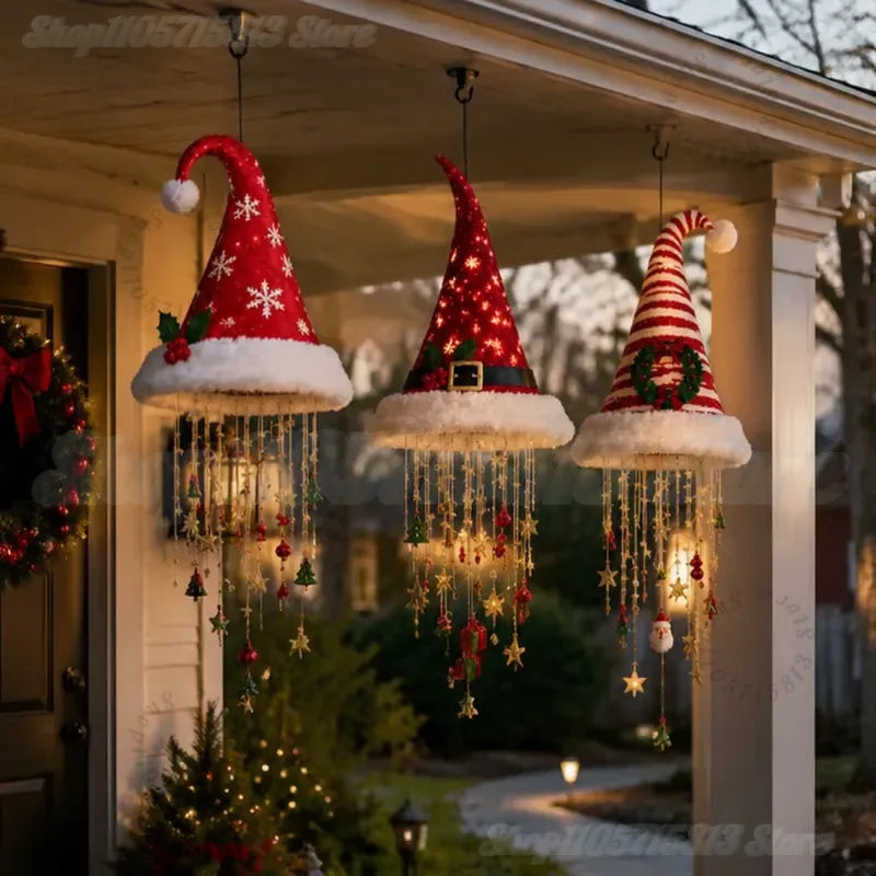 Hatmas - Hanging Christmas Hat Decoration With Led Lights