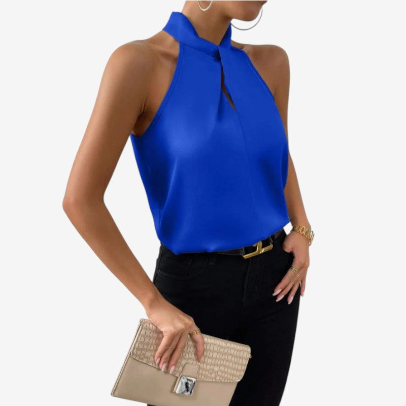 Elegant Women's Sleeveless High Neck Blouse