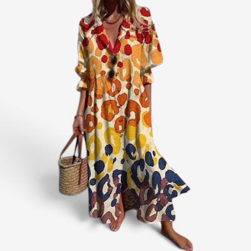 Women’s Maxi Dress Flowy Long Sleeves