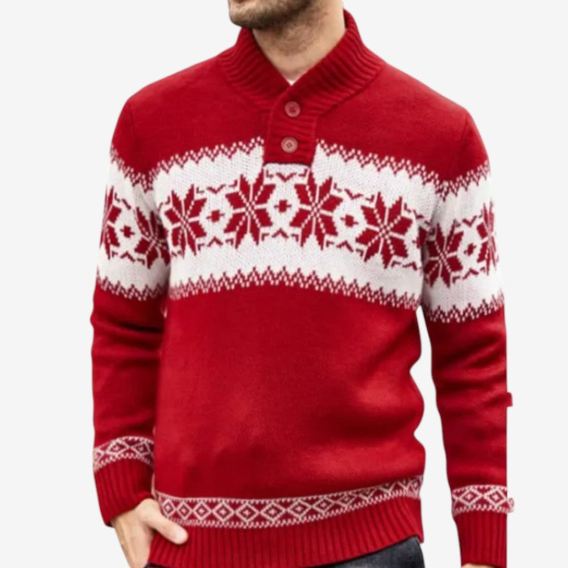 Noah – Long Sleeve Sweater with Button Closure