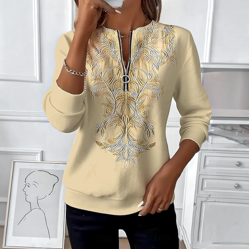Chic Women's Half Zip Slim Fit Sweater