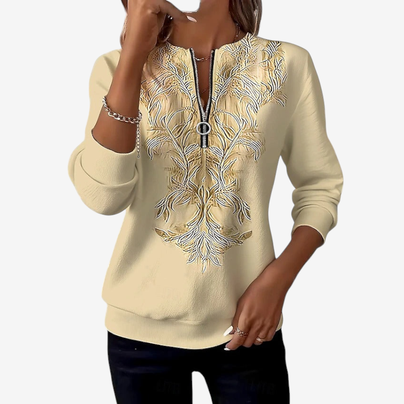 Chic Women's Half Zip Slim Fit Sweater