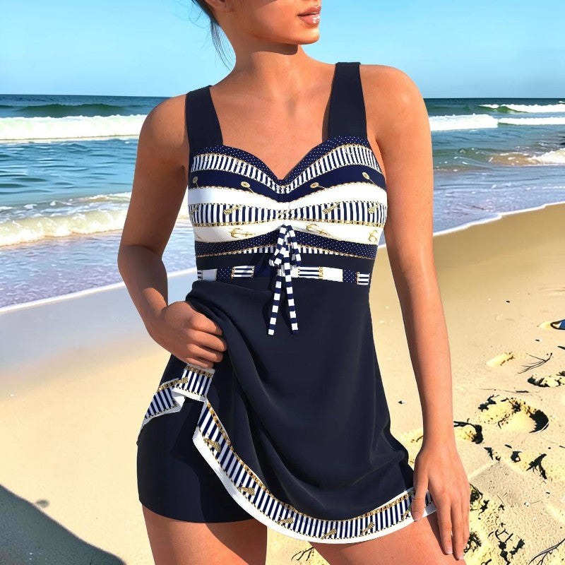Women's V-Neck Swimsuit with High Waist