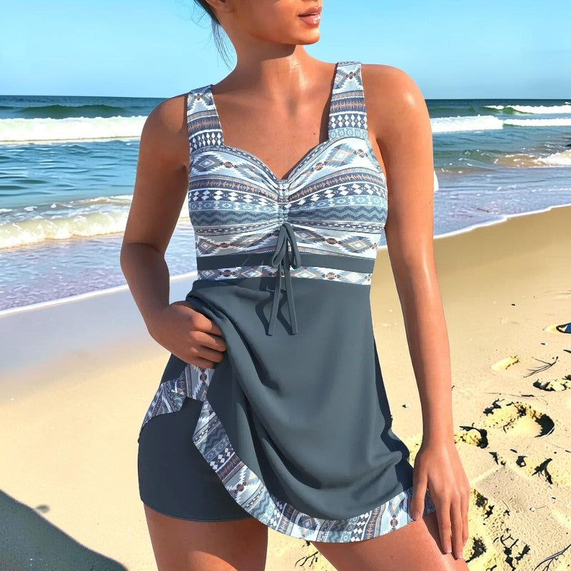 Women's V-Neck Swimsuit with High Waist