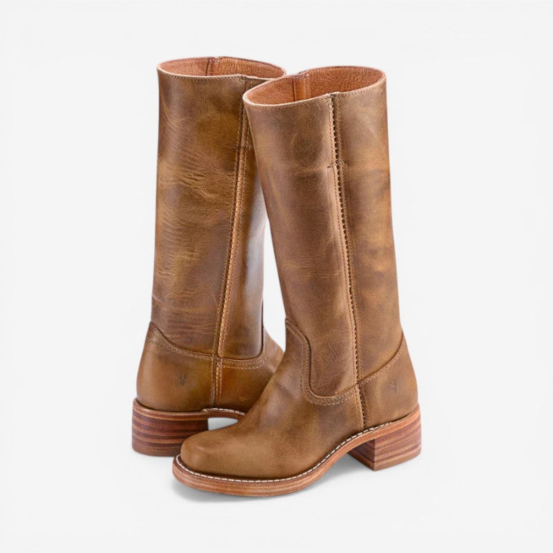 Women Knee-High Round Toe Boots