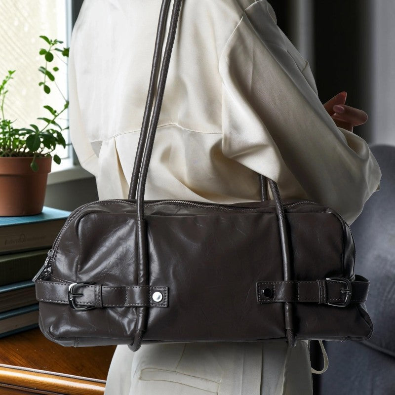 Women Shoulder Bag Long Strap Zipper