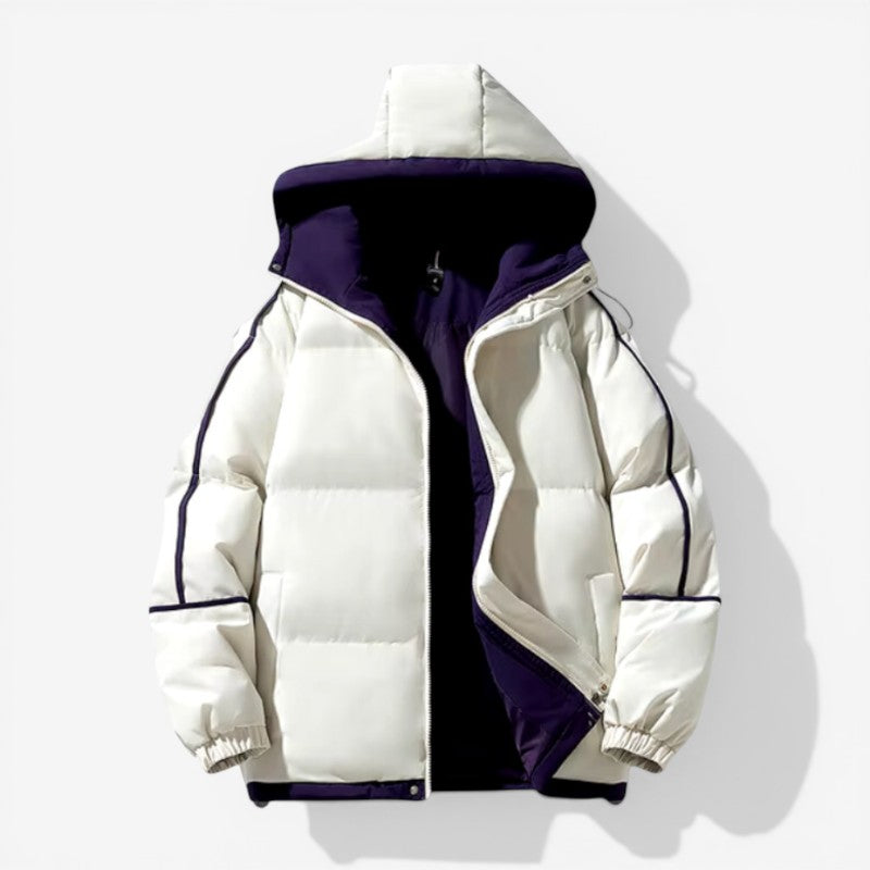 Hooded zip-up thick jacket utility pockets