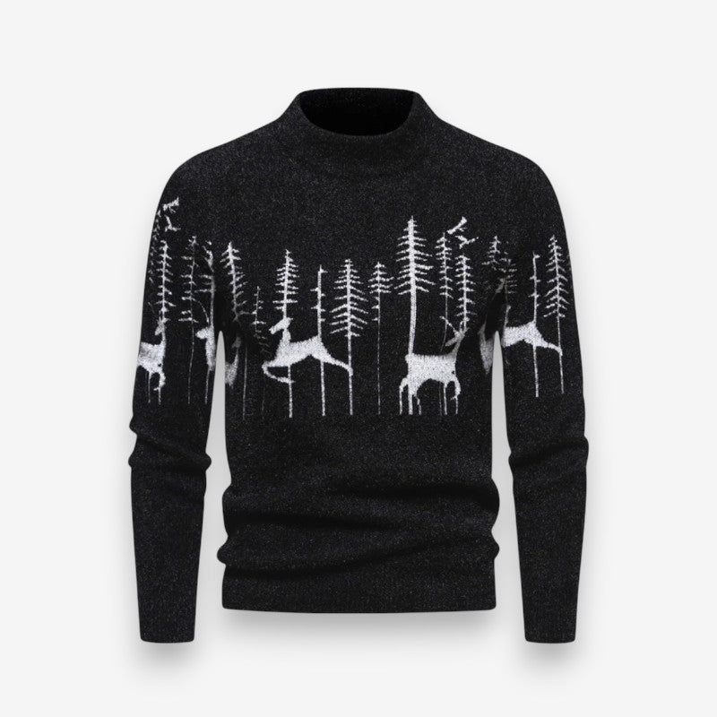 Liam – Round Neck Sweater with Animal Pattern Design