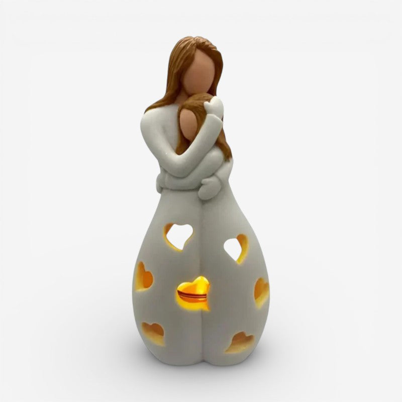 Mother and Daughter Candle Holder Statue