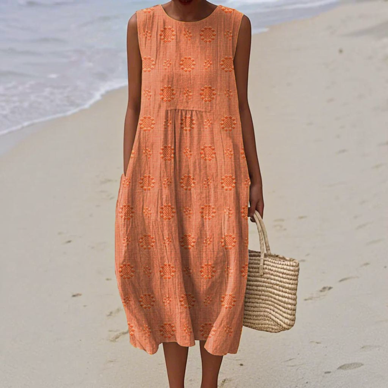 Sleeveless Printed Dress