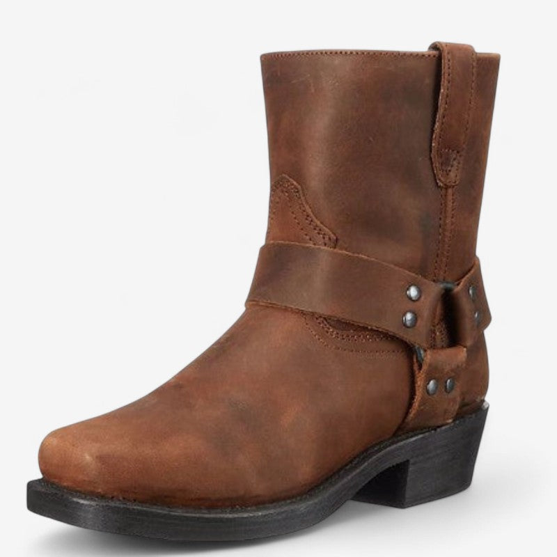 Stephen – Laarzen met Vierkante Neus Hoge Gesp en Ritssluiting Ontwerp Velani