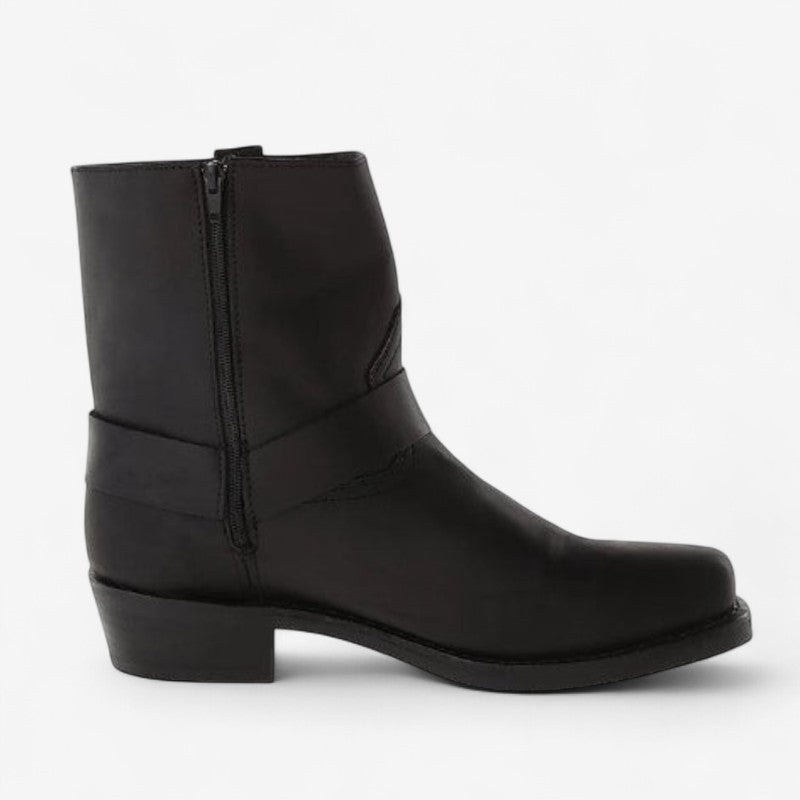 Stephen – Laarzen met Vierkante Neus Hoge Gesp en Ritssluiting Ontwerp Velani