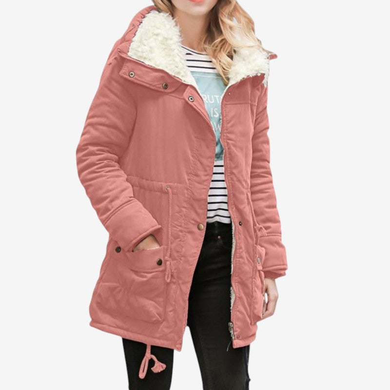 Women Long Sleeve Jacket with Button Front
