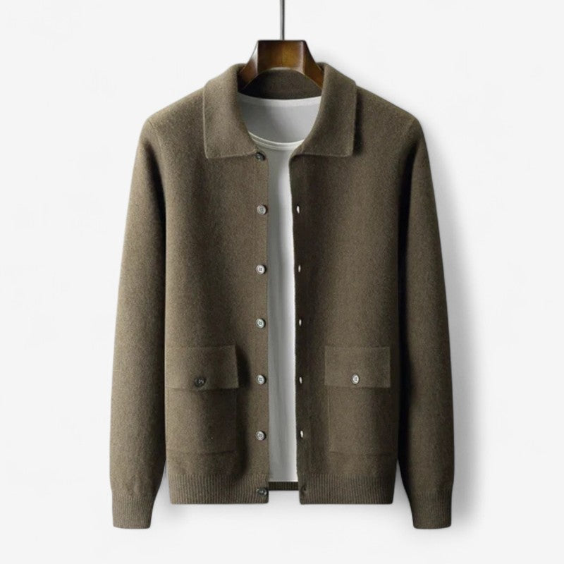 Justin – Cardigan Jas met Lange Mouwen en Knopensluiting bij de Kraag Velani