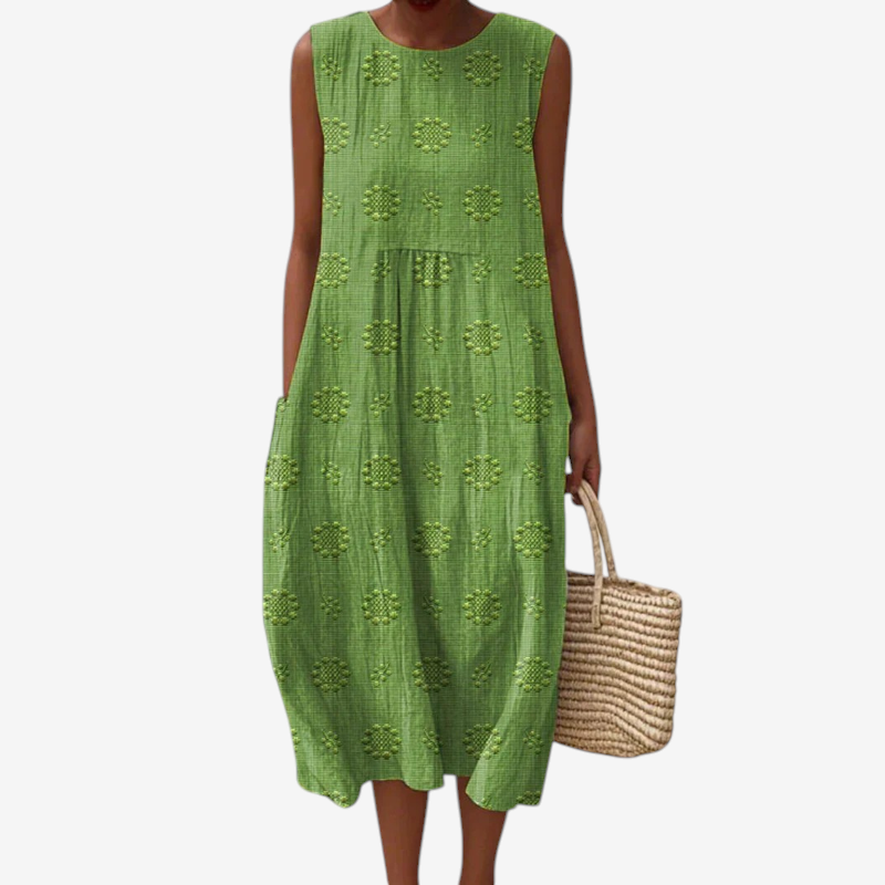 Sleeveless Printed Dress