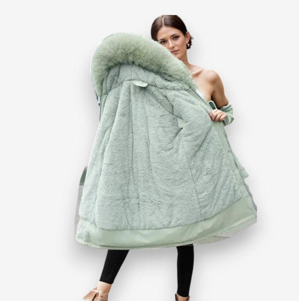 Sophia – Long Sleeve Jacket with Fur Collar