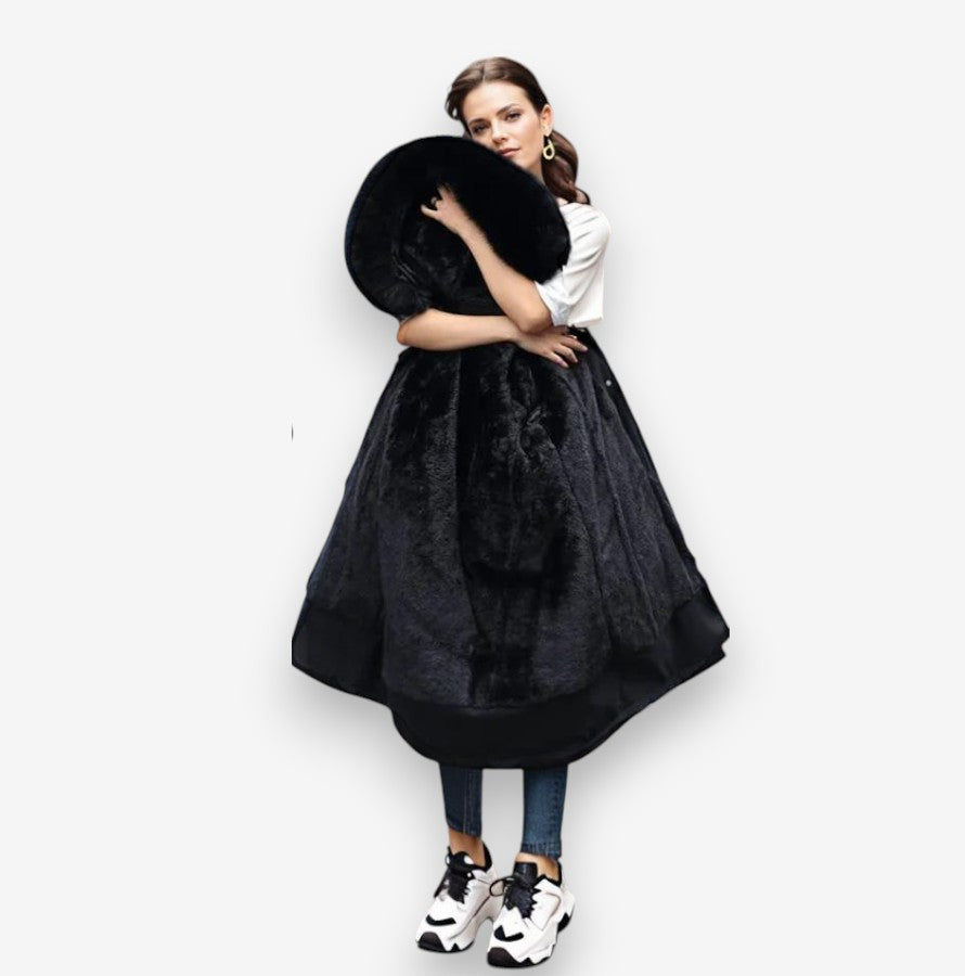 Sophia – Long Sleeve Jacket with Fur Collar