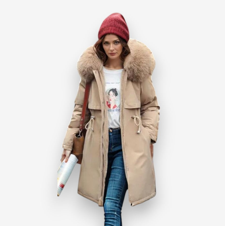 Sophia – Long Sleeve Jacket with Fur Collar