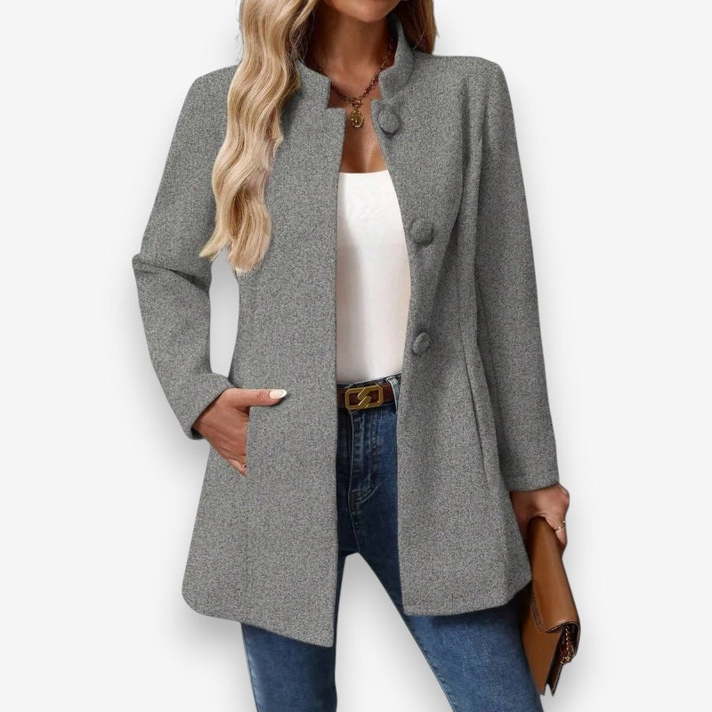 Amelia – Long Sleeve Jacket with Button Closure