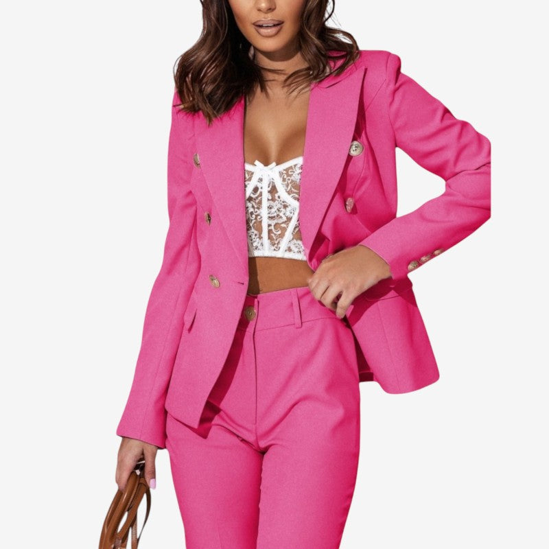 Women's Blazer & Wide Leg Trousers Set