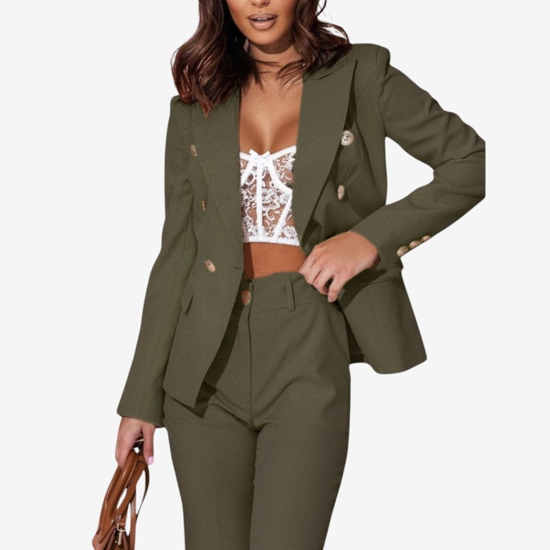 Women's Blazer & Wide Leg Trousers Set