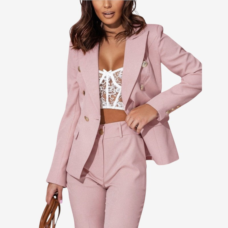 Women's Blazer & Wide Leg Trousers Set