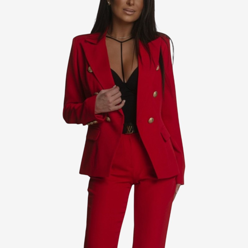 Women's Blazer & Wide Leg Trousers Set